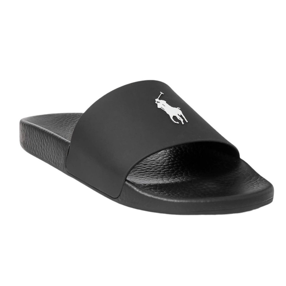 Polo Ralph Lauren Men's Signature Pony Slide Sandals Black Sizes 7 8 9 11 12 13 - Picture 4 of 14
